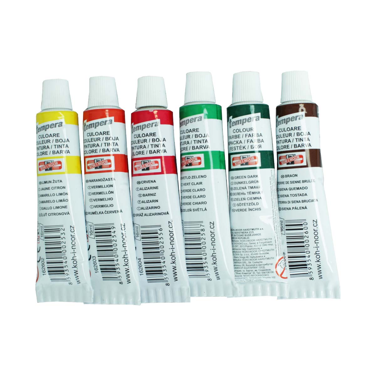 Farby temperové, 16ml